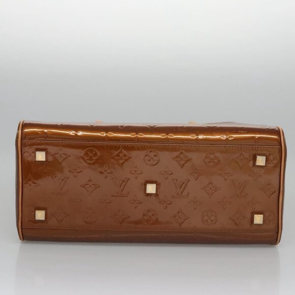 LOUIS VUITTON Monogram Vernis Tompkins Square Hand Bag Bronze M91103 Auth ep7700 - Picture 6 of 16